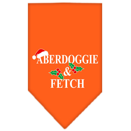 Aberdoggie Christmas Screen Print Bandana Orange Small